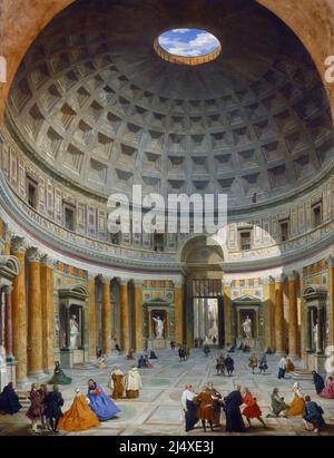 Artiste: Giovanni Paolo Panini (1691-1765) titre: Intérieur du Panthéon, Rome, ca. 1734 Banque D'Images