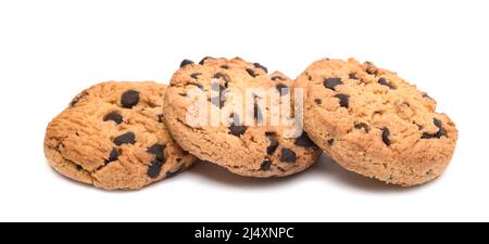 Cookies Chocolat isolé sur fond blanc Banque D'Images
