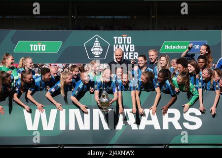 NIJMEGEN - Femme Ajax Regina van Eijk, Liza van der MOST ou Ajax femmes, Stefanie van der Gragt ou Ajax femmes, Lisa Doorn ou Ajax femmes, Romee Leuchter ou Ajax femmes, Sherida Spitse ou Ajax femmes, Nadine Noordam ou Ajax femmes, Chasity Grant of Ajax femmes, Eshly Bakker ou Ajax femmes, Victoria Pelova ou Ajax femmes, Jonna van de Velde ou Ajax femmes, Ajax femmes gardien de but Lize Kop, Ajax femmes gardien de but ISA Pothof, Ajax femmes gardien de but Fiene Bussman, Marthe Munsterman of Ajax femmes, Nikita Tromp ou Ajax femmes, Kelly Zeeman ou Ajax femmes, Kelly Zeeman ou Ajax femmes, Jamie Altelaar ou Ajax WO Banque D'Images