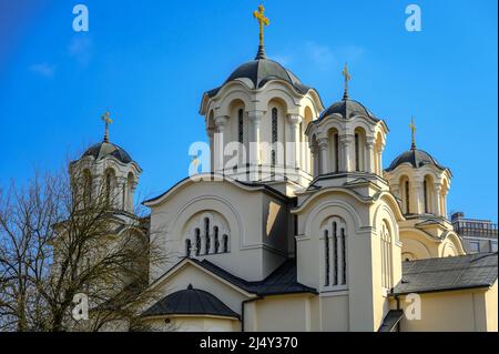 Les Saints Cyril et la cathédrale de Methodius à Ljubljana, en Slovénie, par une journée ensoleillée Banque D'Images