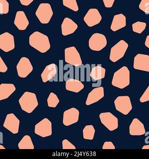 Motif vectoriel sans couture. Arrière-plan moderne et abstrait dans des tons de bleu foncé et de corail. Imprimé tendance pour le textile, le tissu et la décoration de la maison. Illustration de Vecteur