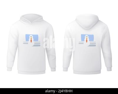 Pull à capuche vectoriel en maille à dégradé. Couleur modifiable Illustration de Vecteur