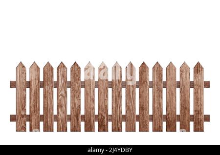 Clôture en bois isolé sur blanc avec clipping path Banque D'Images