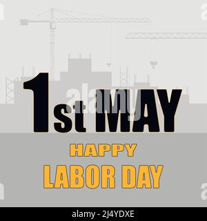 Carte de vœux Happy Labor Day. Illustration vectorielle plate. Illustration de Vecteur