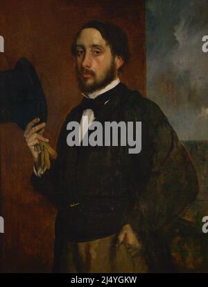 Edgar Degas (1834-1917). Peintre impressionniste français. Autoportrait ou salinisation par Degas, vers 1863. Huile sur toile. Musée Calouste Gulbenkian. Lisbonne. Portugal. Banque D'Images