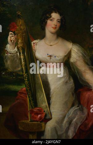 Sir Thomas Lawrence (1769-1830). Peintre anglais. Portrait de Lady Elizabeth Conyngham (1799-1839), 1824. Détails. Musée Calouste Gulbenkian. Lisbonne. Portugal. Banque D'Images