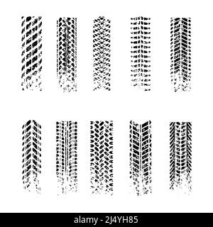 Les chenilles des pneus grince les coins ronds Illustration de Vecteur