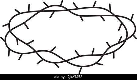 Monoline vecteur Couronne d'épines icône. Illustration simple du symbole de glyphe chrétien, graphiques d'illustration de logo Illustration de Vecteur