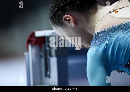 Noelle STREULI (POL), pendant le patinage libre des femmes, aux Championnats du monde juniors de patinage artistique 2022 de l'UIP, au Tondiaba Ice Hall, le 17 avril 2022 à Tallinn, Estonie. Credit: Raniero Corbelletti/AFLO/Alay Live News Banque D'Images