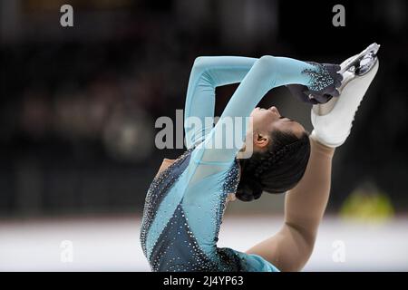 Noelle STREULI (POL), pendant le patinage libre des femmes, aux Championnats du monde juniors de patinage artistique 2022 de l'UIP, au Tondiaba Ice Hall, le 17 avril 2022 à Tallinn, Estonie. Credit: Raniero Corbelletti/AFLO/Alay Live News Banque D'Images