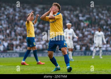 Copenhague, Danemark. 18th avril 2022. Mathias Kvistgaarden (36) de Broendby SI vu pendant le match Superliga de 3F entre le FC Copenhague et Broendby SI à Parken à Copenhague. (Crédit photo : Gonzales photo/Alamy Live News Banque D'Images