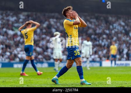 Copenhague, Danemark. 18th avril 2022. Mathias Kvistgaarden (36) de Broendby SI vu pendant le match Superliga de 3F entre le FC Copenhague et Broendby SI à Parken à Copenhague. (Crédit photo : Gonzales photo/Alamy Live News Banque D'Images