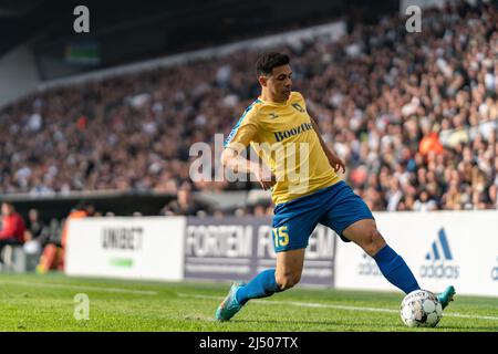 Copenhague, Danemark. 18th avril 2022. Blas Riveros (15) de Broendby SI vu pendant le match Superliga 3F entre le FC Copenhague et Broendby SI à Parken à Copenhague. (Crédit photo : Gonzales photo/Alamy Live News Banque D'Images