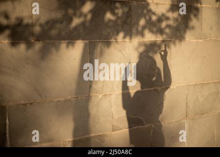 Poses avec ombres liées à la santé des jeunes femmes Banque D'Images