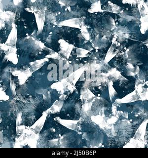 Motif de surface sans couture abstrait bleu marine et blanc sans couture pour l'impression Banque D'Images