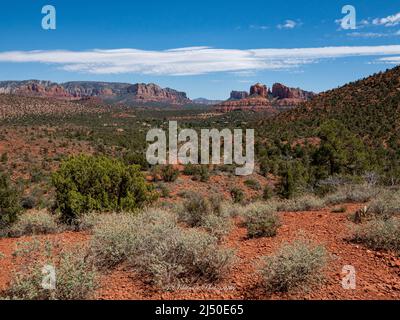 Le magnifique paysage de Sedona Arizona attire des touristes du monde entier pour voir les superbes rochers rouges. Banque D'Images