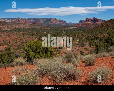 Le magnifique paysage de Sedona Arizona attire des touristes du monde entier pour voir les superbes rochers rouges. Banque D'Images