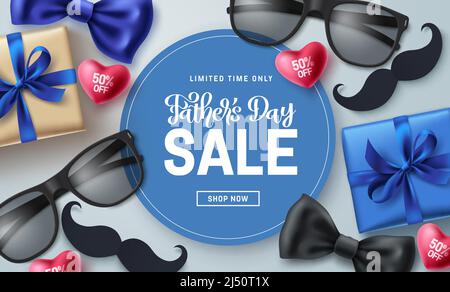 Motif bannière vecteur de solde de fête des pères. Offre de réduction limitée pour la fête des pères pour les publicités de fête des pères. Illustration vectorielle. Illustration de Vecteur