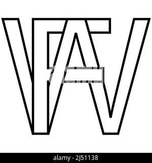 Logo, fw wf icon nft fw interlaced letters f W Illustration de Vecteur