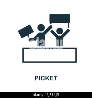 Icône de piquet. Élément simple de la collection d'activités sociales. Icône Creative Picket pour la conception Web, les modèles, les infographies et bien plus encore Illustration de Vecteur