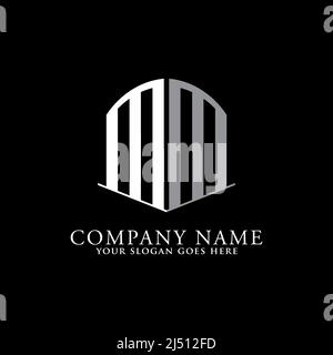 Lettre MM logo designs, monogramme nom initial M et M logo bouclier, meilleur pour les inspirations de logo d'affaires Illustration de Vecteur