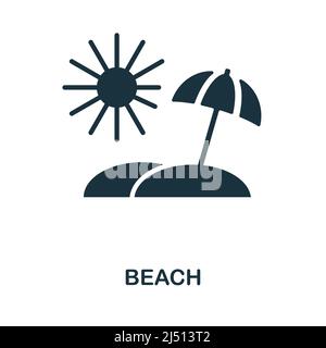 Icône Plage. Icône Plage simple monochrome pour modèles, web design et infographies Illustration de Vecteur