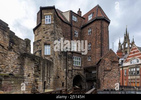 La Porte Noire, le château de Newcastle gatehouse, Angleterre du Nord-Est, Royaume-Uni Banque D'Images