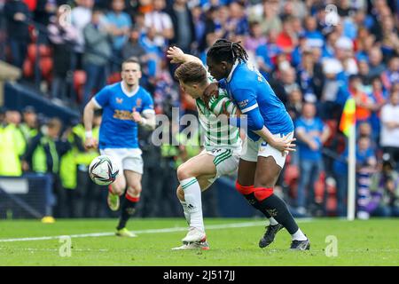 17 avril 2022, Glasgow, Royaume-Uni. Le Celtic FC joue au Rangers FC dans la demi-finale de la coupe écossaise à Hampden Park, Glasgow. Les Rangers ont gagné 2 - 1 après un temps supplémentaire. Banque D'Images