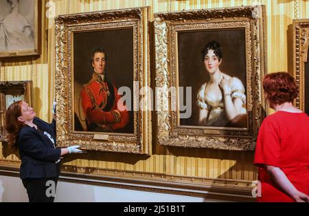 Londres Royaume-Uni 19 avril 2022 Arthur Wellesley 1st Duc de Wellington et Marianne Patterson Une nouvelle exposition explorant les relations complexes entre Arthur Wellesley, 1st Duc de Wellington (1769-1852), et les femmes qui étaient les plus proches de lui ouvrira à Apsley House. Par des lettres, des portraits et bien plus encore, prêtés par des collections publiques et privées.21 avril – 30 octobre 2022. Paul Quezada-Neiman/Alamy Live News Banque D'Images
