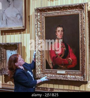 Londres UK 19 avril 2022 'Wellington, Women and Friendship' Une nouvelle exposition explorant les relations complexes entre Arthur Wellesley, 1st Duke of Wellington (1769-1852), et les femmes qui étaient les plus proches de lui ouvrira à Apsley House. Par des lettres, des portraits et bien plus encore, prêtés par des collections publiques et privées.21 avril – 30 octobre 2022. Paul Quezada-Neiman/Alamy Live News Banque D'Images