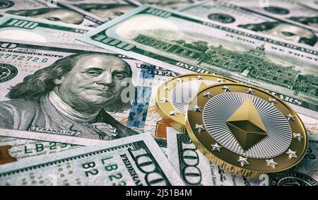 Ethereum - argent virtuel - Cryptocurrency - 3D Rendering Banque D'Images