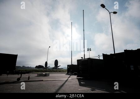 LETTONIE, LIELVARDE, SEPTEMBRE 2017 - OTAN DARS - Centre de contrôle aérien déployable, Centre de production d'images aériennes reconnu, poste de fusion de capteurs - déployé Banque D'Images