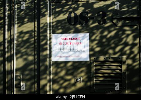 LETTONIE, LIELVARDE, SEPTEMBRE 2017 - OTAN DARS - Centre de contrôle aérien déployable, Centre de production d'images aériennes reconnu, poste de fusion de capteurs - déployé Banque D'Images