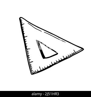 Triangulaire. Règle. Image vectorielle Doodle. Illustration de Vecteur
