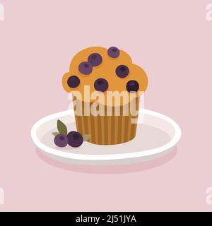 Muffins aux bleuets Illustration de Vecteur