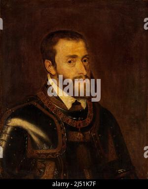 Portrait de l'empereur Charles V (1500-1558) - Titien (après) Banque D'Images
