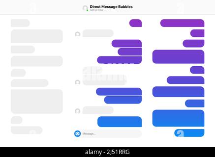 L'illustration vectorielle de différentes tailles et couleurs de dégradé dirige les bulles de message Illustration de Vecteur