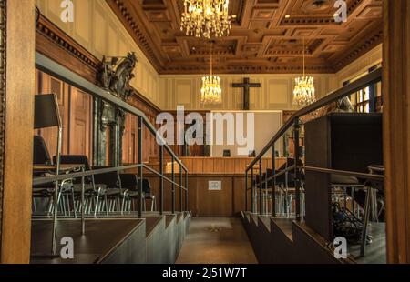 Salle d'audience de Nuremberg 600, procès Memorium de Nuremberg, Nuremberg, Allemagne Banque D'Images