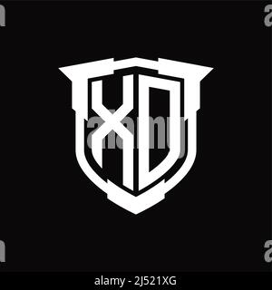 Logo XD lettre monogramme avec modèle de forme de bouclier Illustration de Vecteur