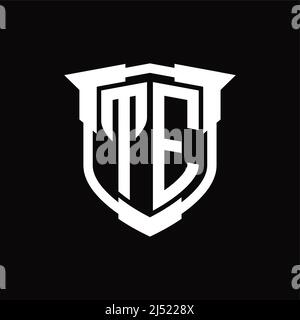 Logo TE lettre monogramme avec modèle de forme de bouclier Illustration de Vecteur