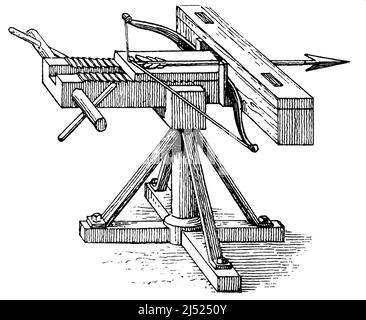L'âge antique. Ballista. Gravure. Banque D'Images