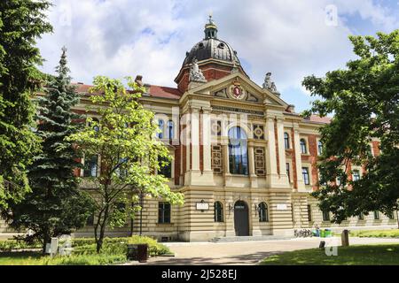 Ancien bâtiment de l'Université d'économie de Cracovie, Pologne. Banque D'Images