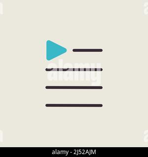 Icône de vecteur de liste de lecture de musique. Icône de note musicale, icône de musique avec signe de coeur. Icône de note musicale et symbole préféré, comme, amour, soin Illustration de Vecteur