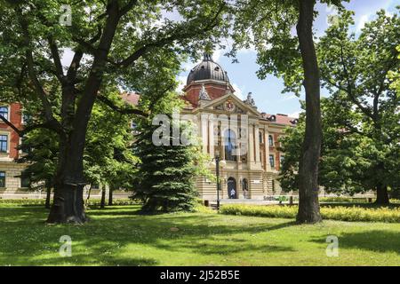 Ancien bâtiment de l'Université d'économie de Cracovie, Pologne. Banque D'Images