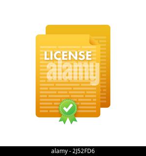 Document de licence. Icône entreprise. Documents papier. Illustration du stock vectoriel. Illustration de Vecteur