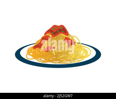 Delicious a plate of Spaghetti Illustration Vector Illustration de Vecteur