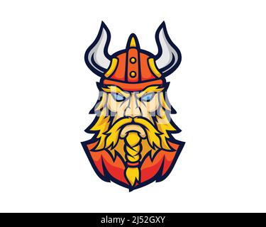 Illustration vectorielle de la mascotte de Viking Head Illustration de Vecteur