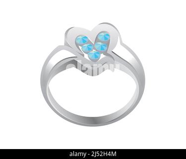 Illustration vectorielle détaillée de bague de mariage en losange Illustration de Vecteur