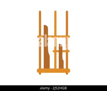 Symbole d'instrument de musique traditionnel javanais occidental ou Sundanais d'Angklung Illustration de Vecteur