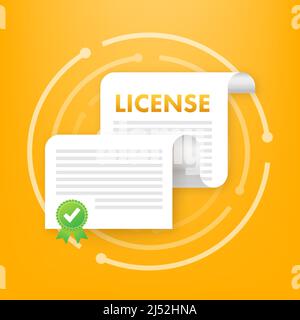 Document de licence. Icône entreprise. Documents papier. Illustration du stock vectoriel. Illustration de Vecteur